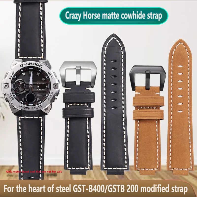

Nylon Watch Band For G-SHOCK Casio GST-B400 GST-B200 Braceet B400 Vintage Frosted Cowhide Watch Strap Men's Watch Accessories