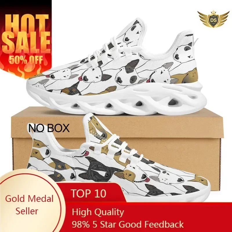 

Bull Terrier Dogs Print Women Shoes Summer Sneakers For Couple Casual Flats Lace-up Shoes Lightweight Drop Shipping