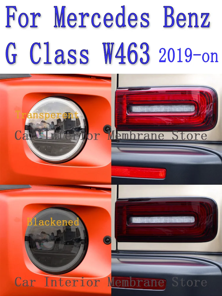 

For Benz G Class W463 2020 Rear Headlamp Car Styling Sticker Headlamps TPU Smoked Black taillight Protector Film accessories