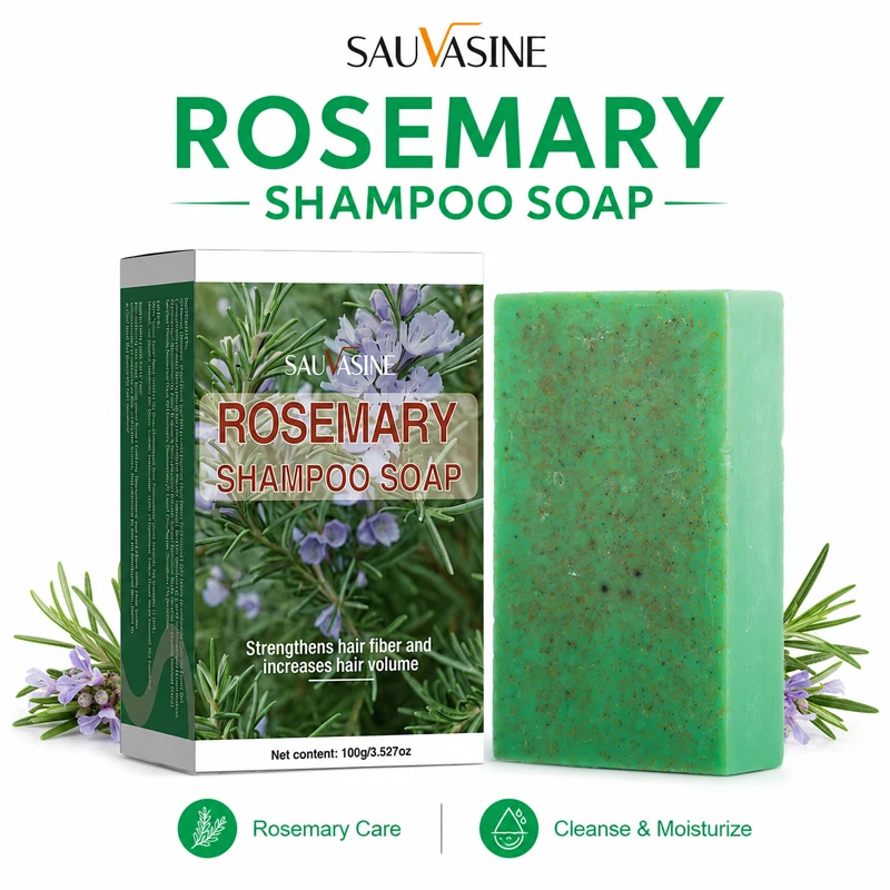 Rosemary Solid Fragrance Soap 100g Fresh Herbal Scented Bar Long Lasting Aroma Moisturizing Hair Body Bath Travel