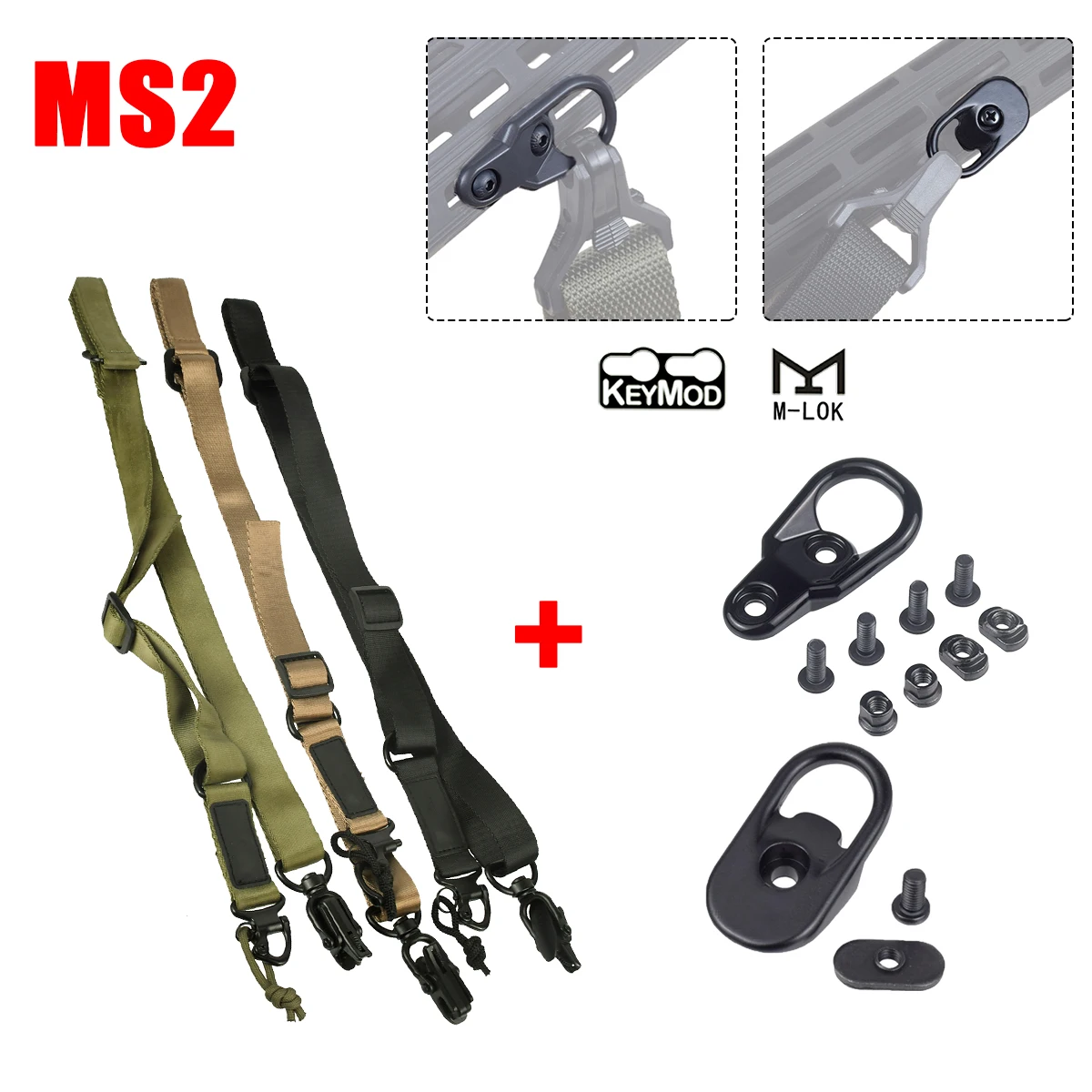 

Tactical MS2 Rifle Sling Strap Adjustable Double Point Rope Safety Gun Strap CS Multifunction Lanyard Hunting Ak 47 Belt Strap