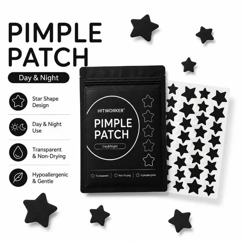 Hydrogel Alcohol Free Acne Removing Patches 200/400Pcs Black Star High Quality Pimple Patches for Teen Skincare