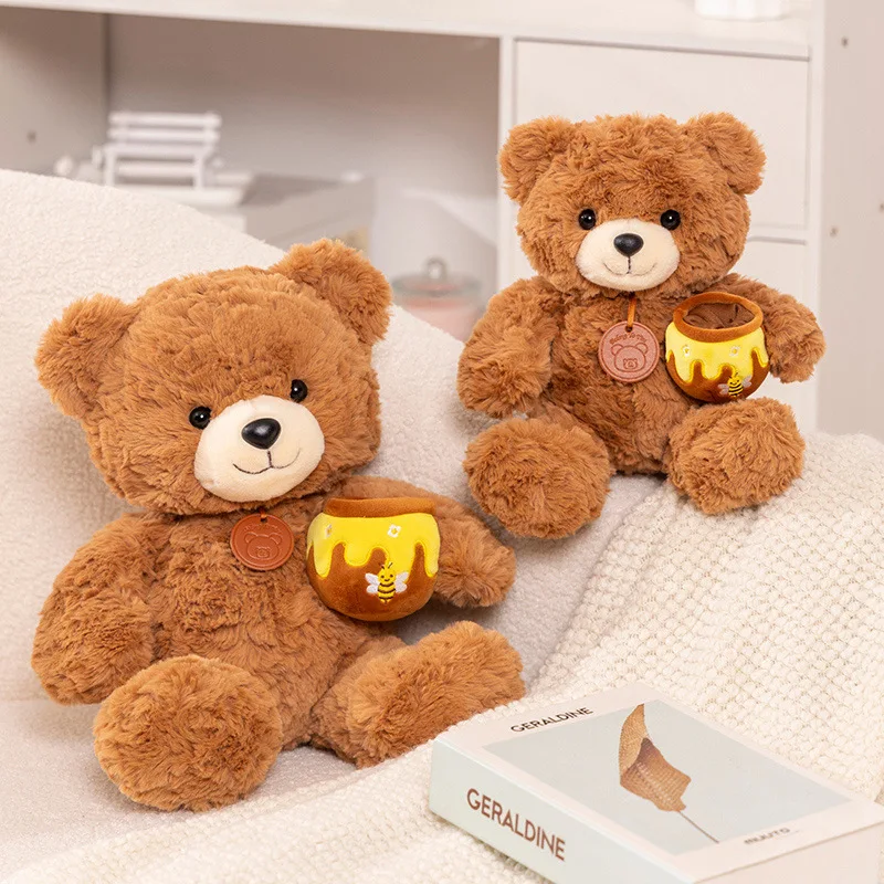 New 30cm Cute Bear Plush Stuffed Doll Honeypot Decoration Boy Girl Birthday Holiday Christmas Gift Soft Skin Animal Toy