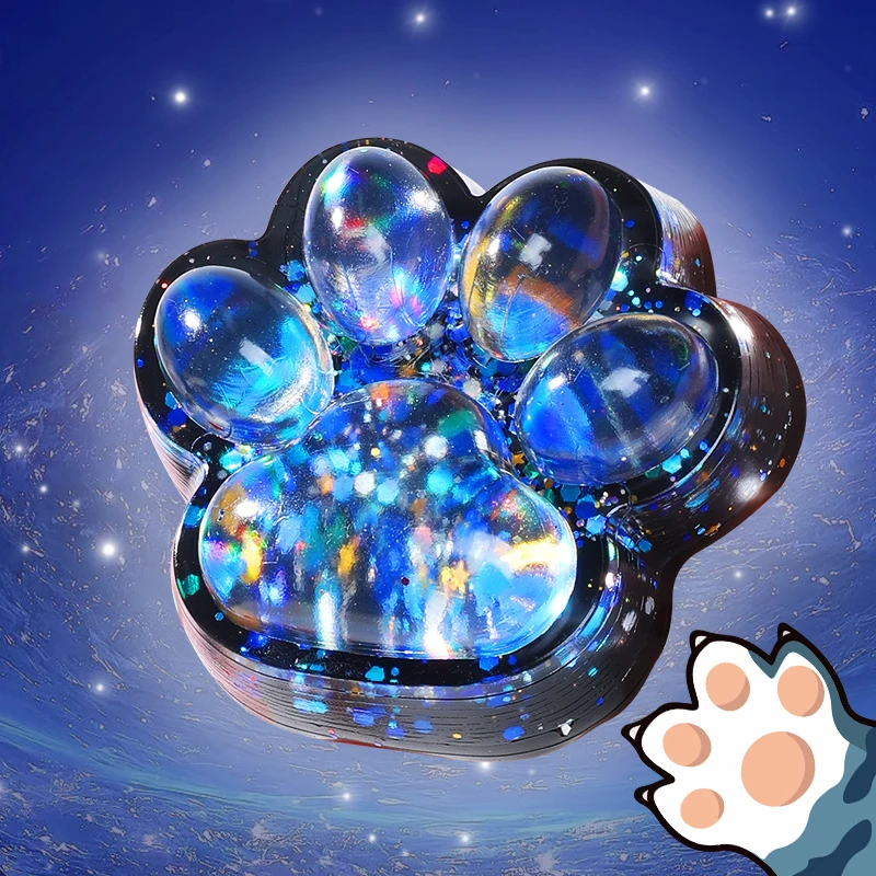 Starlit Sky Big Cat Paw Squishy Fidget Toy Soft  Slow Rebound Stress Relief Toy Pinch Decompression Gift Cat Claw Squeeze Toy