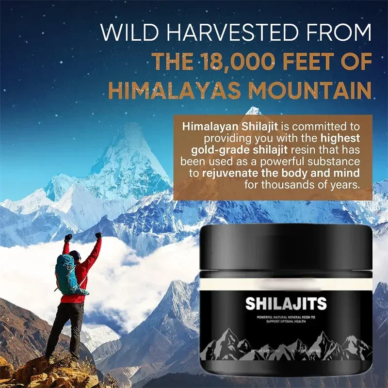 1000mg Pure Shilajit Resin Mineral Supplements Himalaya Original with 85+ Trace Minerals & Fulvic Acid Maca for Beauty Health