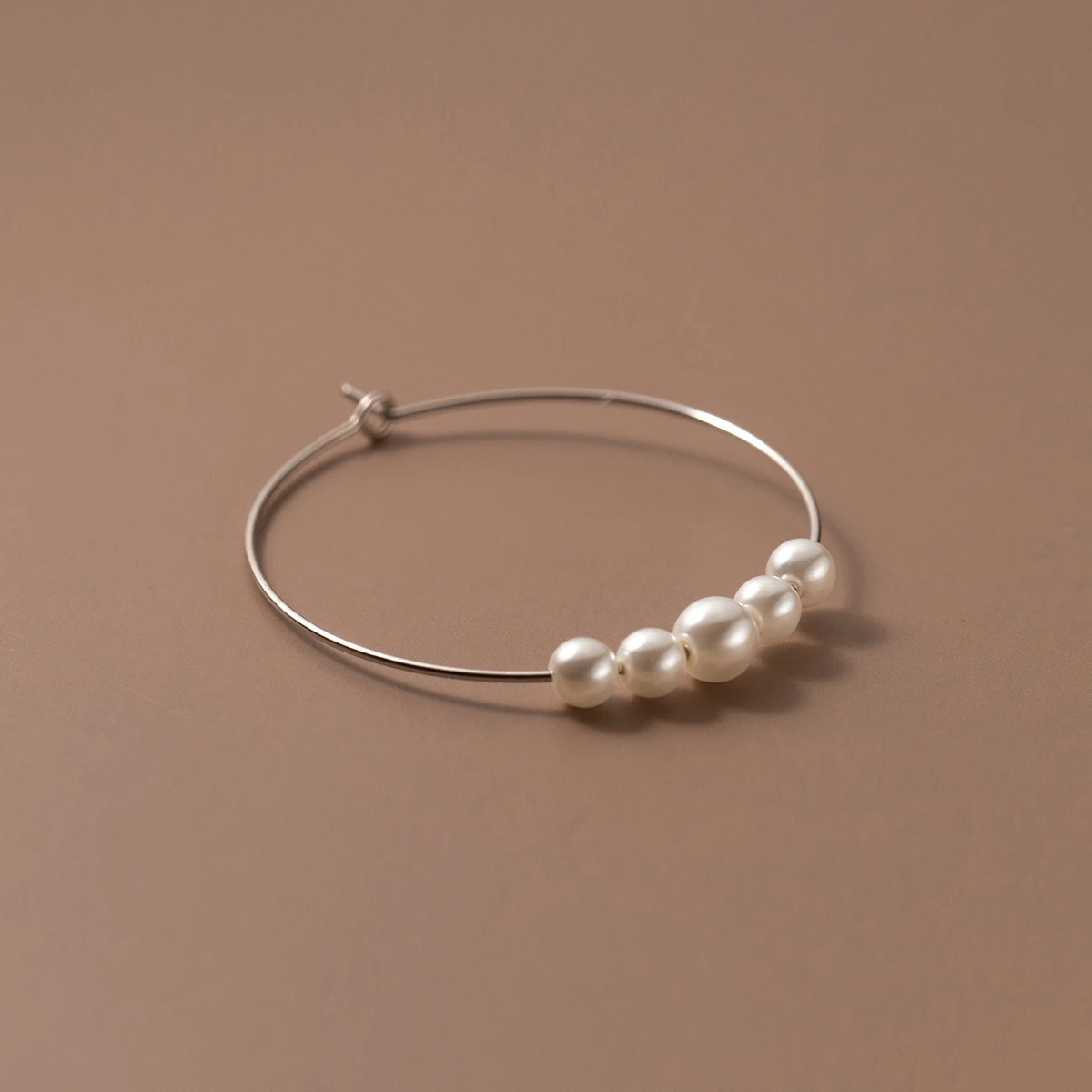 Modian 925 Sterling Silver Big Circle Simple Party Hoop Earrings Fashion Exquisite Fine Buckle Ears For Women Fine Jewelry