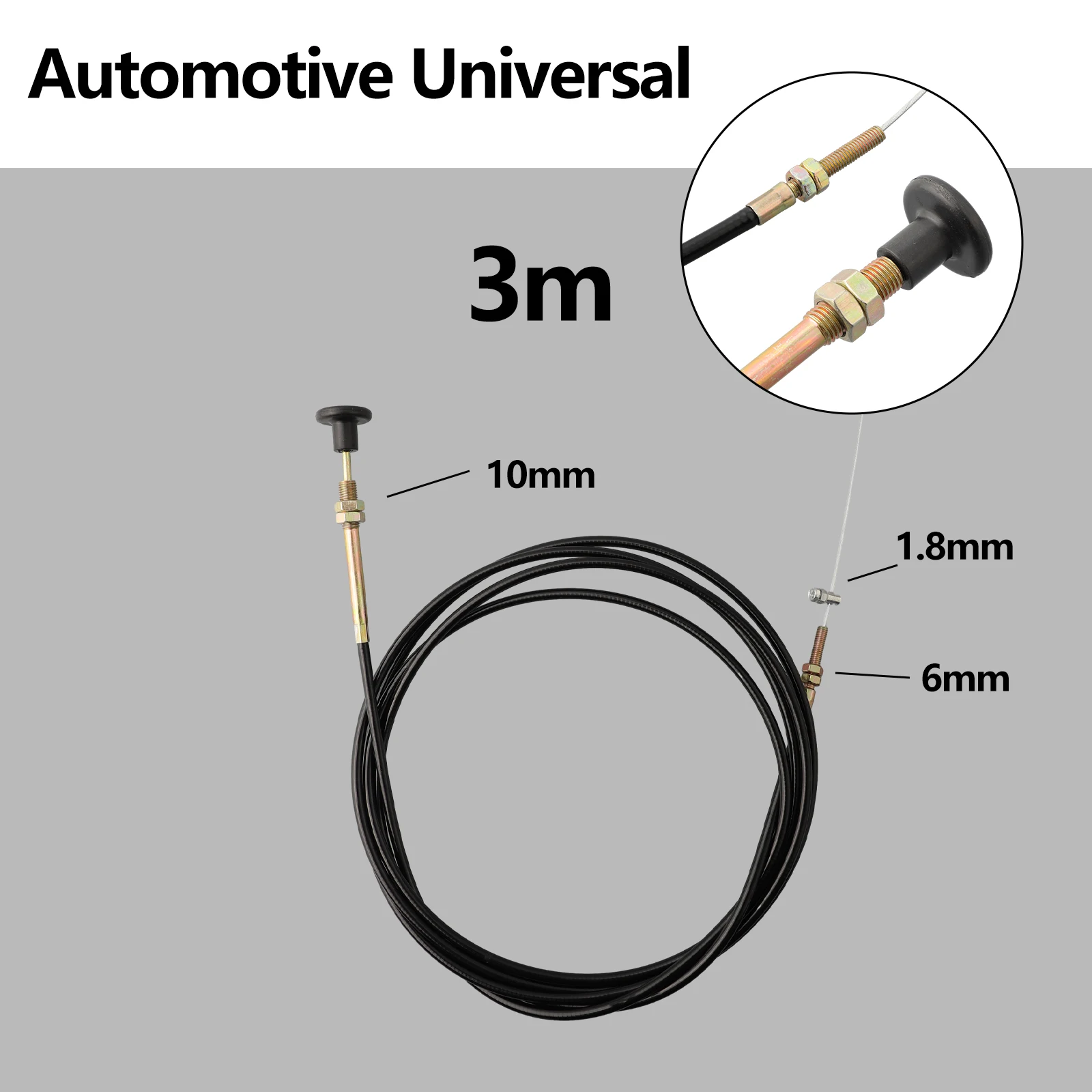 2-5m Stop Choke Bowden Cable 6mm/10mm Cars Commercial Control Bonnet Engine Flameout Line Fuel Throttle Trucks