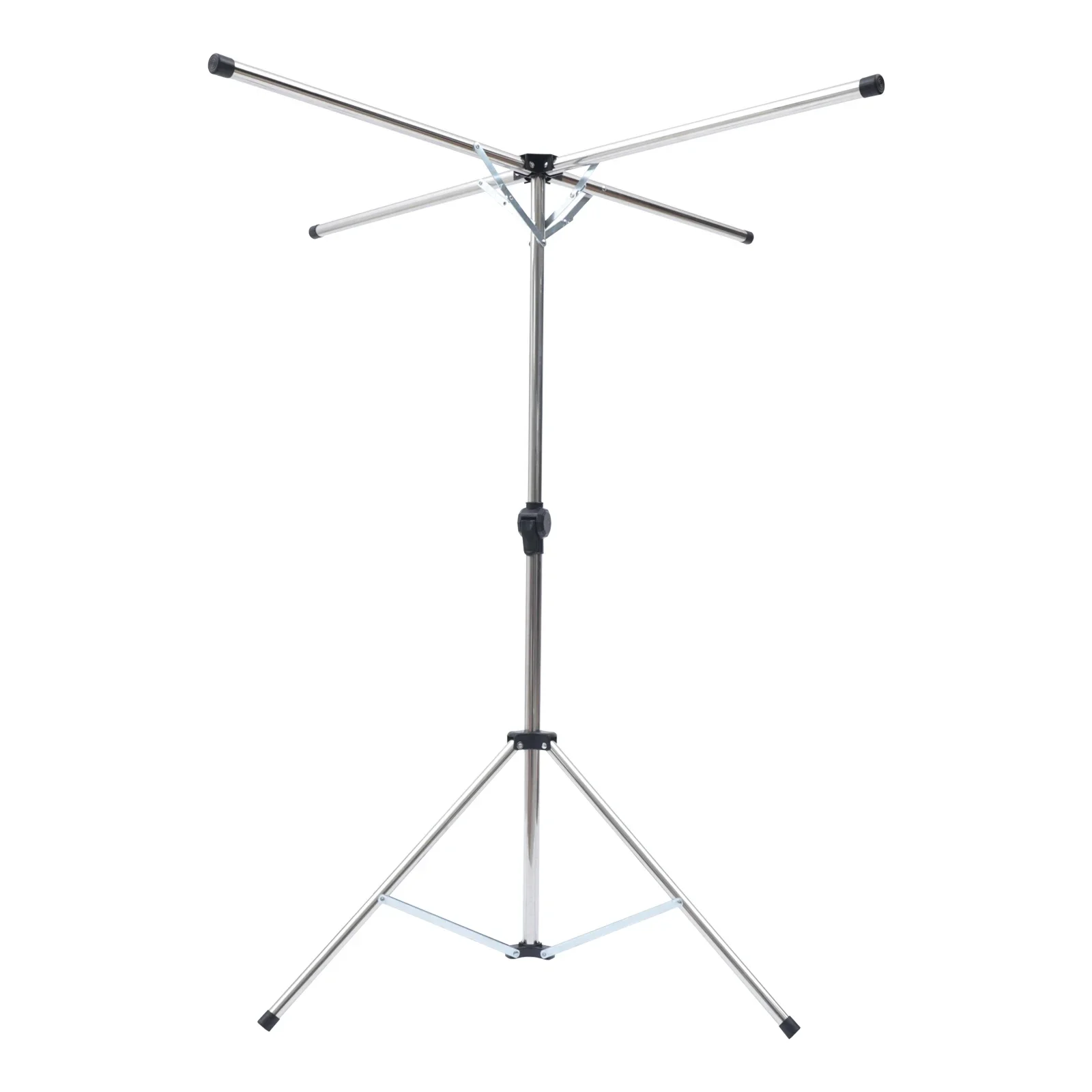 Metal Clothing Drying Rack, Adjustable Height 95-200cm, 126cm Double Rod, 80kg Capacity, Portable, Foldable for Home Use