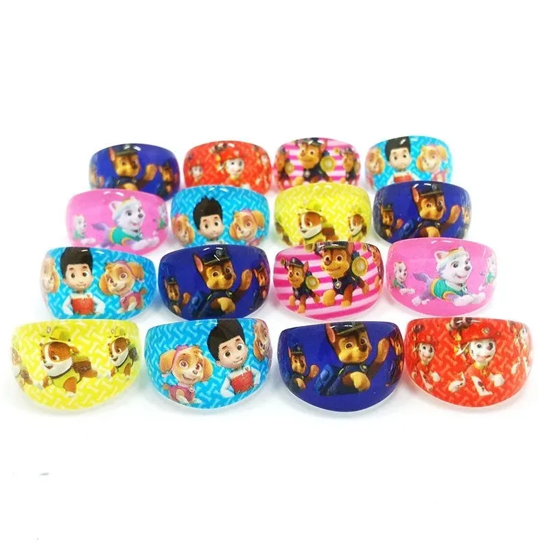 10 قطعة باو باترول تشيس الاطفال خواتم الكرتون سكاي الأطفال البنصر اللعب الطرف الديكور اللعب اكسسوارات هدايا عيد الميلاد #4