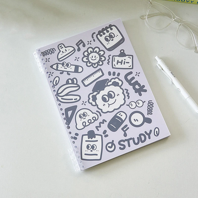Cartoon Graffiti B5 libro a fogli mobili Ins Style Notebook Cute A5 Hand Ledger core taccuino riutilizzabile linea orizzontale Notebook