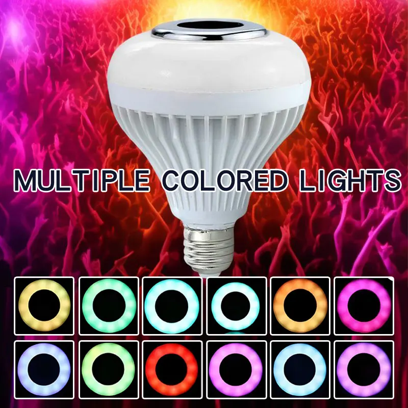85-265V E27 RGB Bluetooth Music Bulb With Remote Control DJ Disco Stage Speaker Bulbs For Bedroom Living Room Stage Lighting