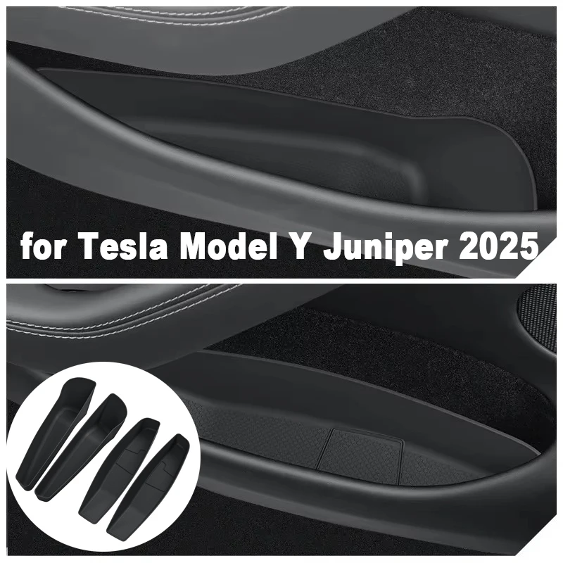 

Ящик для хранения с дверным слотом для Tesla Model Y Launch/Juniper 2025, органайзер, боковая дверная водонепроницаемая коробка для зонта, аксессуары для интерьера автомобиля