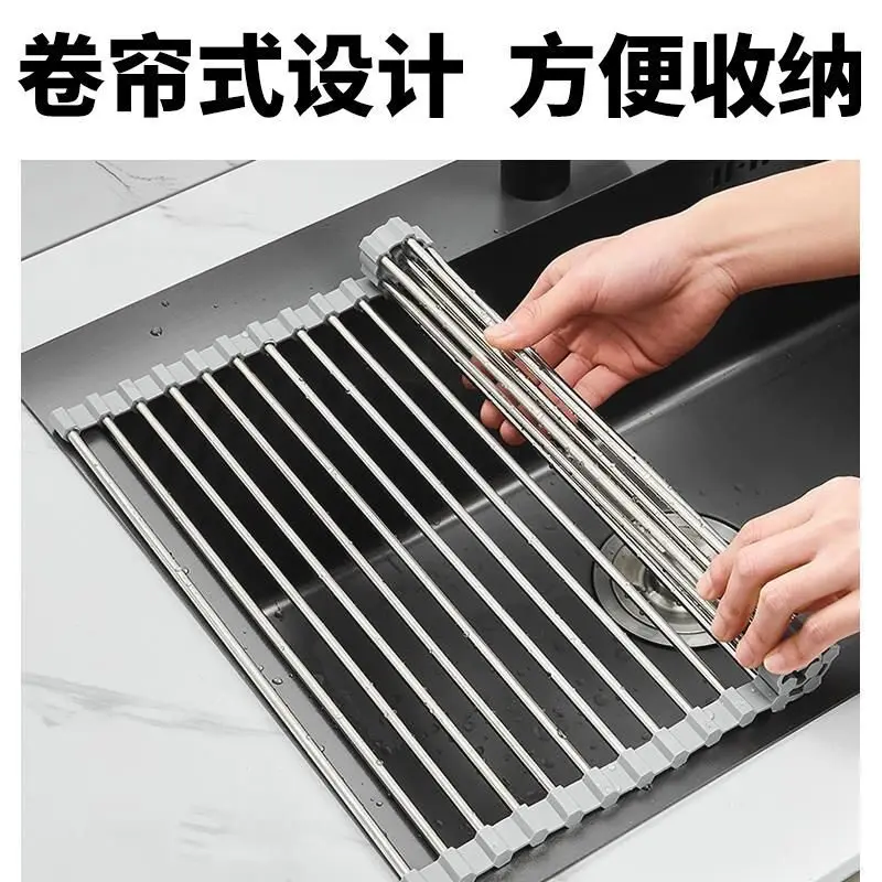 Kitchen Sink Drain Rack Sink Bowl And Dish Storage Rack Foldable Bowl And Dish Rack Drain Basket Kitchen Storage Keep Dry