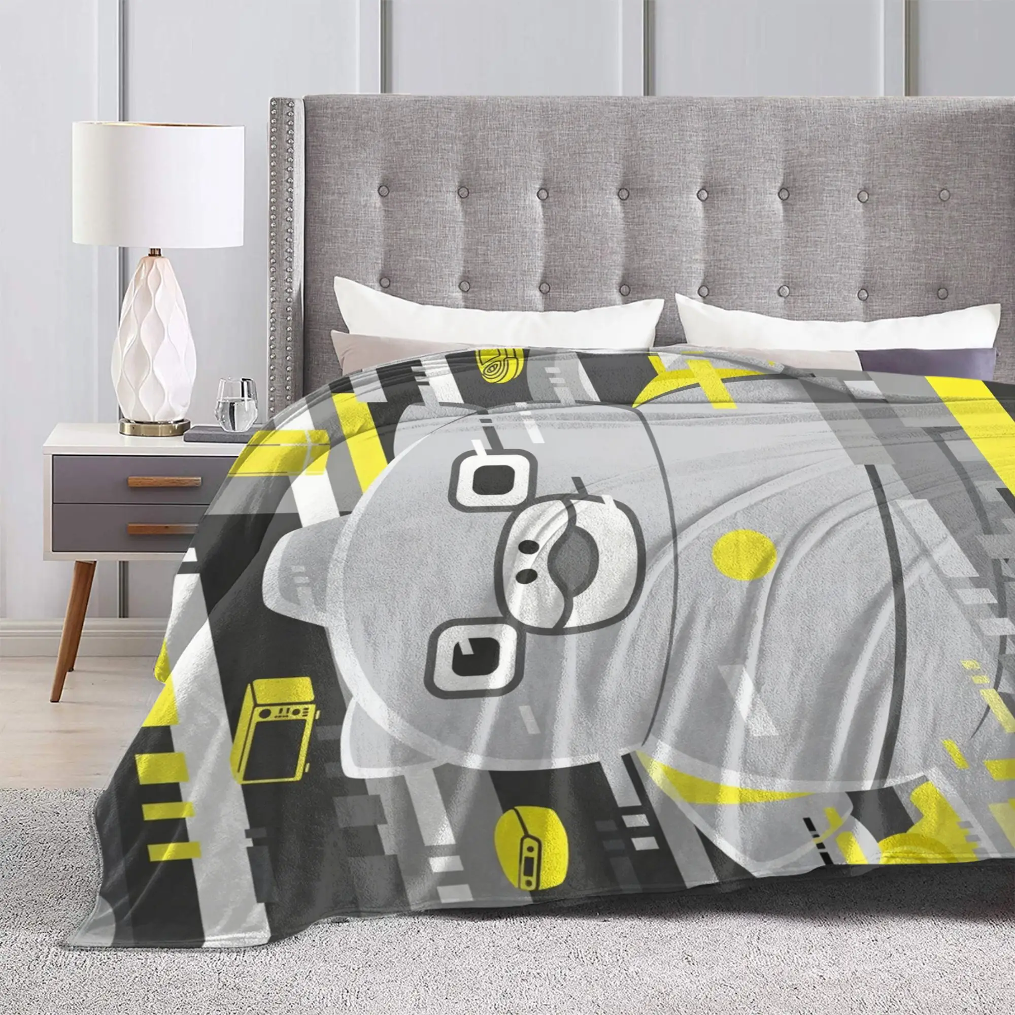 Chibi Monster Raids Again Blanket Cartoon Flannel Throw Blanket Home Couch Printed Lightweight Bedspreads