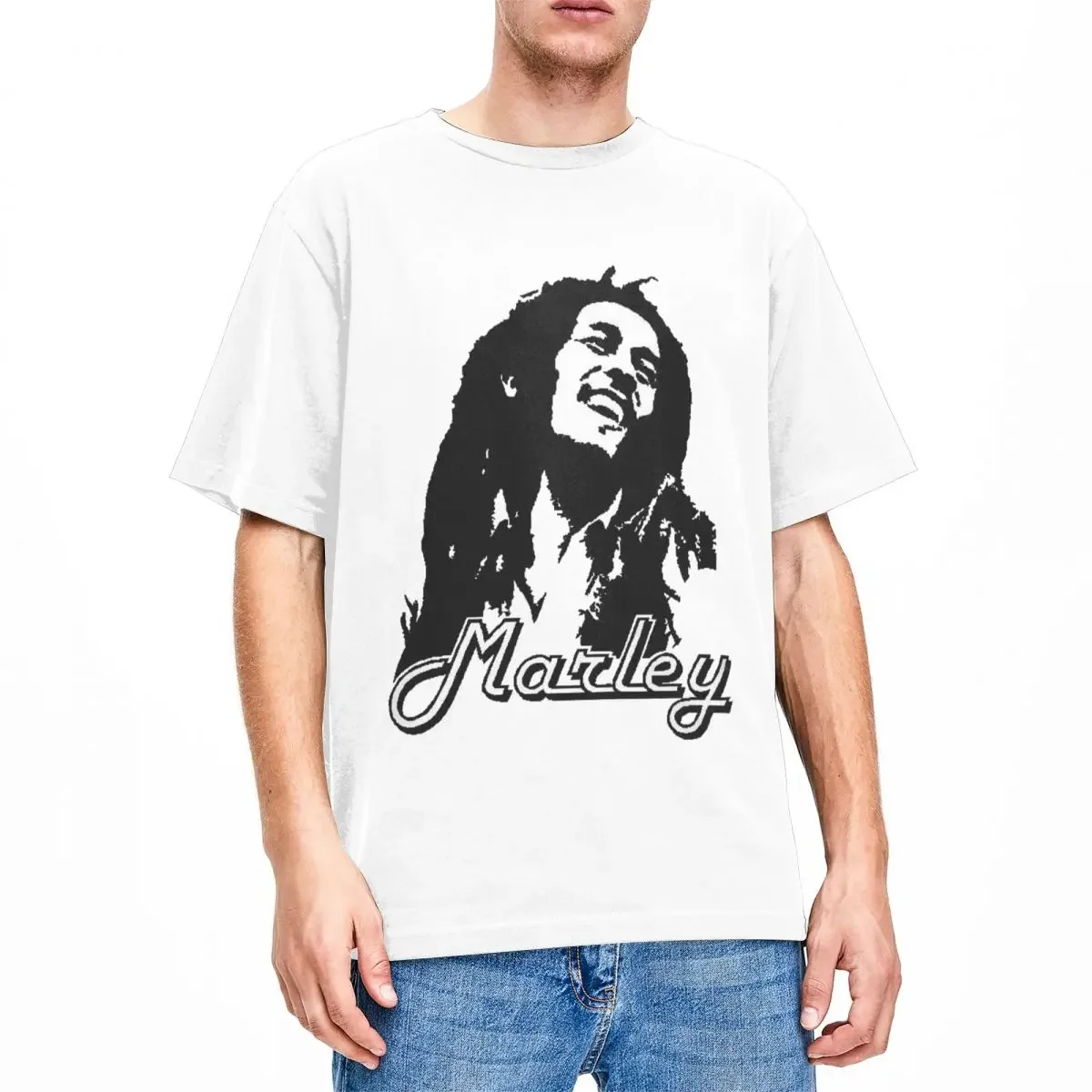 Oversized T-Shirt Bob Marley 100 Cotton T-Shirts Singer songwriter Fashion Tshirt for Man Beach Awesome Casual Short Sleeve Tops