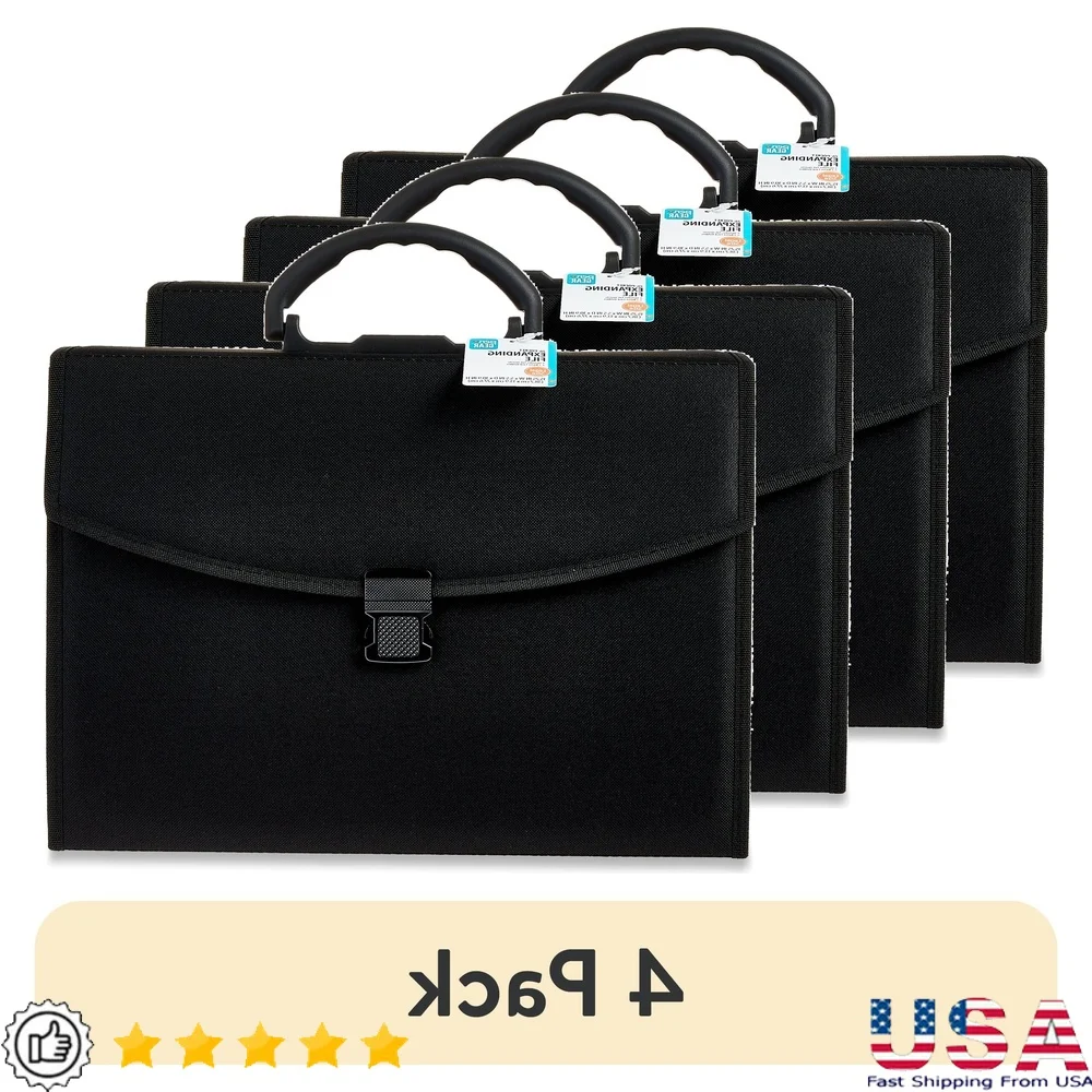 

Expandable File Organizer 26 Pockets Document Storage Lightweight Durable Fabric with Top Handle Easy Carrying
