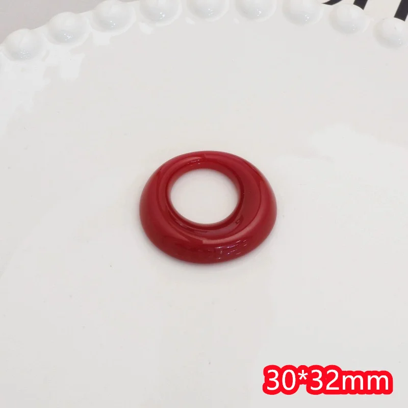 الجملة 50 قطعة/الوحدة اللون طباعة الهندسة جولات شكل الراتنج كابوشون الخرز لتقوم بها بنفسك مجوهرات الملابس الشعر التبعي