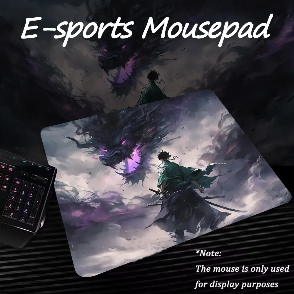 E-sports Mousepad: Samurai vs. Dark Dragon Art – Smooth, Durable Surface for Precision Gaming, Elevate Your Desk Setup