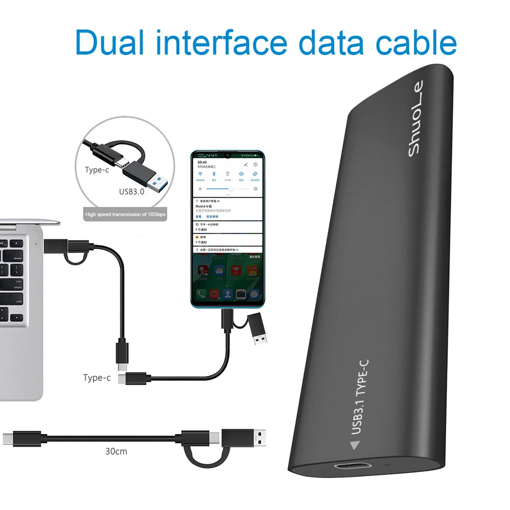 ฮาร์ดไดรฟ์ภายนอกความเร็วสูง M.2 NVMe NGFF เคส SSD ภายนอกพิมพ์ USB3.1กล่อง SSD แบบพกพา Gen2กล่องฮาร์ดดิสก์10gbps