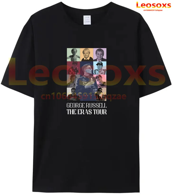 

[TEW] F1 Racing Men's Cotton Printed George Russell 63 Leosoxs T-Shirt High Quality Sports Black Women's Short Sleeve