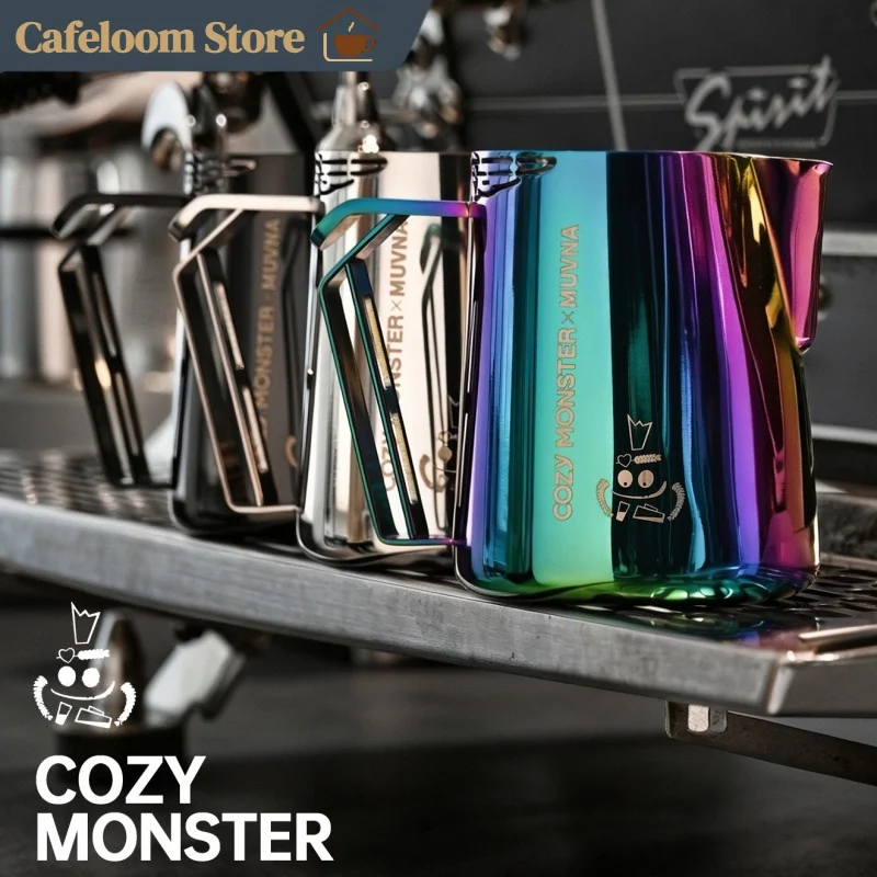 Muvna Cozy Monster Milk Frothing Pitcher Coffee Latte Pitcher Stainless Steel Milk Frothing Cup For Barista Coffee Making view 3