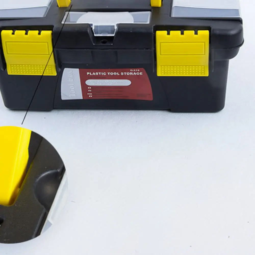 Compact Two Layer Plastic Storage Bin Portable Tool Chest For Household Hardware Maintenance Repair Supplies