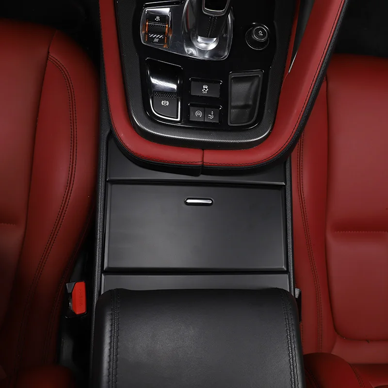 ABS Carbon Fiber/Matte black For Jaguar F-TYPE 2013-2024 Center Console Storage Box Panel Cover Trims Sticker Car Accessories