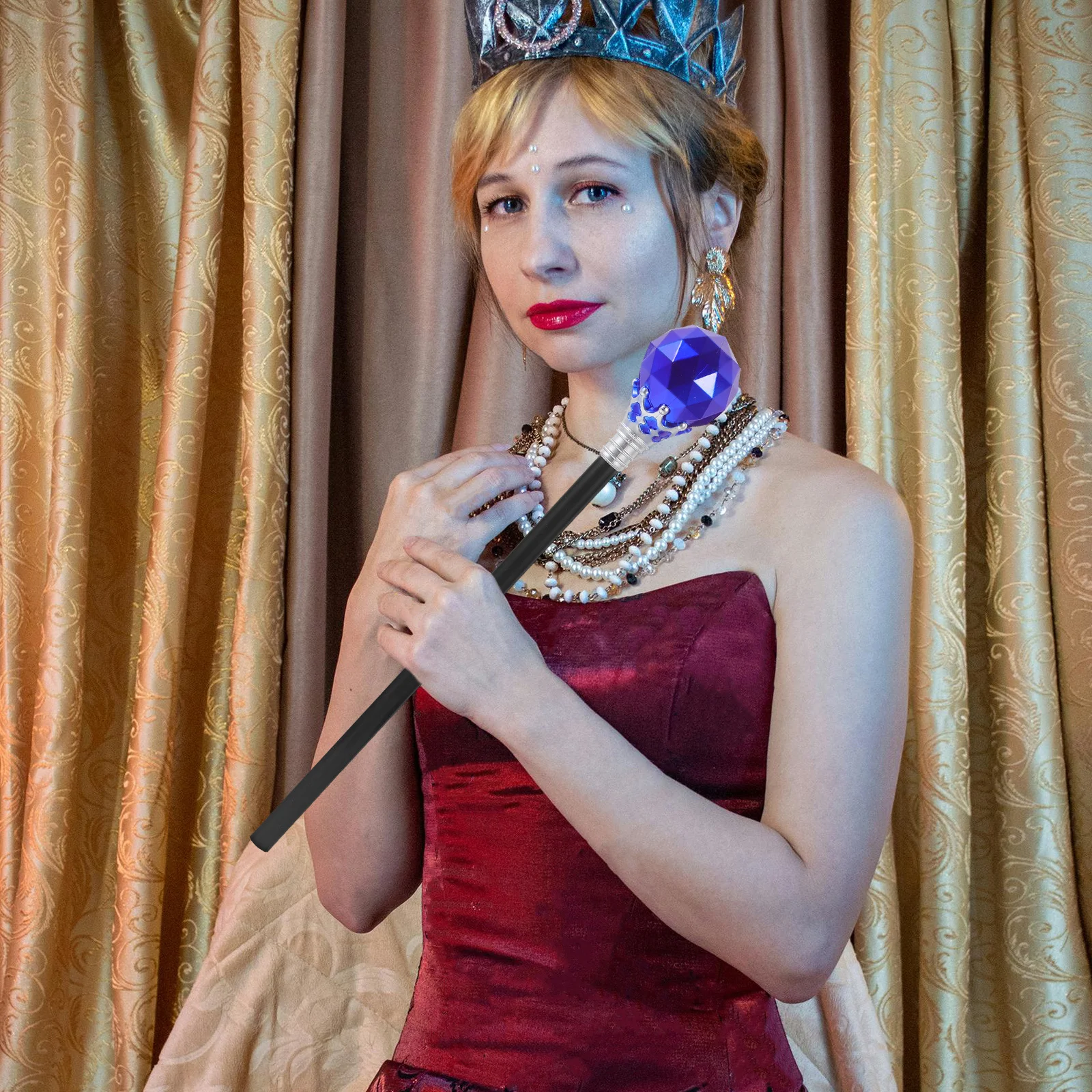 Rekwizyty na Halloween: różdżka królowej do zabawy w udawanie, uroczy patyk na przyjęcie dla dzieci, wytrzymały, lekki, do cosplayu, magiczny różdżka do chodzenia.