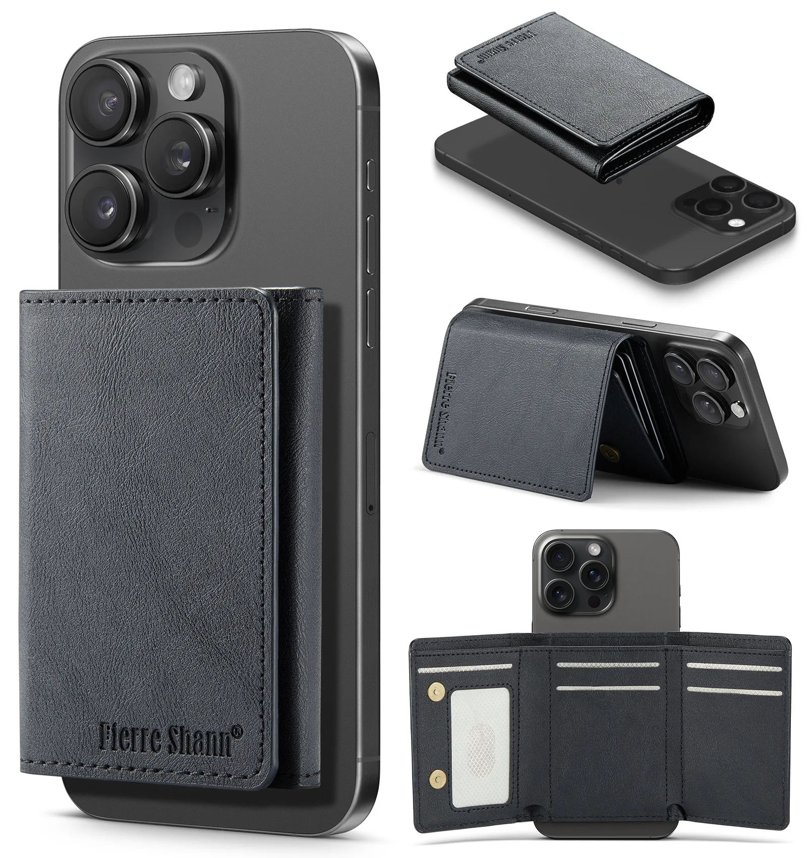 ที่ถอดออกได้กระเป๋าสตางค์หนังสําหรับiPhone 16 Pro Max 17 Air 16e 15 Plus 14 13 12 11 7 8 SE3 ฝาครอบชาร์จแม่เหล็ก