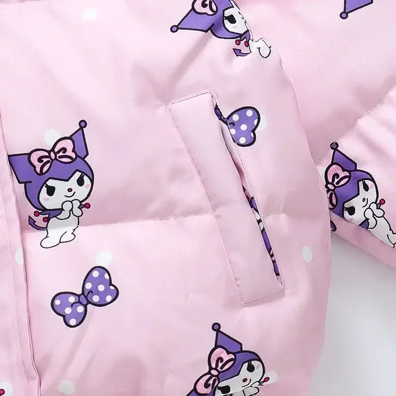 Sweet Kuromi Anime Kawaii MINISO Warme jas met lange mouwen Leuke cartoon Winter Casual jas Baby Warm Mooie cadeaus voor kinderen