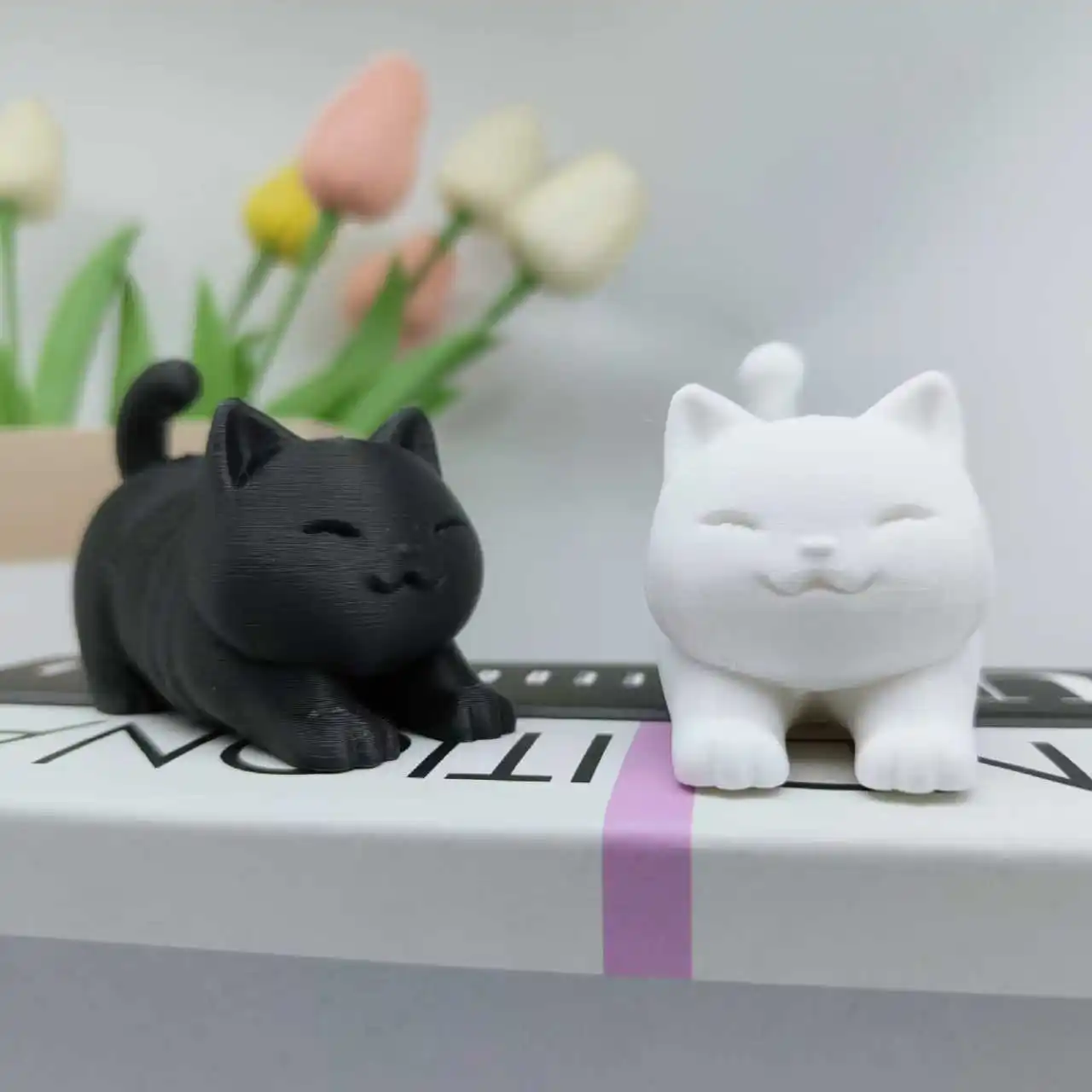 طباعة ثلاثية الأبعاد، محاكاة إبداعية لطيفة للغاية، تمثال قطة صغير سمين، تمثال قطة إبداعي عصري، ديكور سطح المكتب