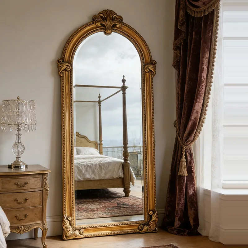 

Big Floor Mirror Funky Luxury Long Bathroom Standing Full Body Modern Bedroom Moving Mirror Girls Espelhos Home Decorations