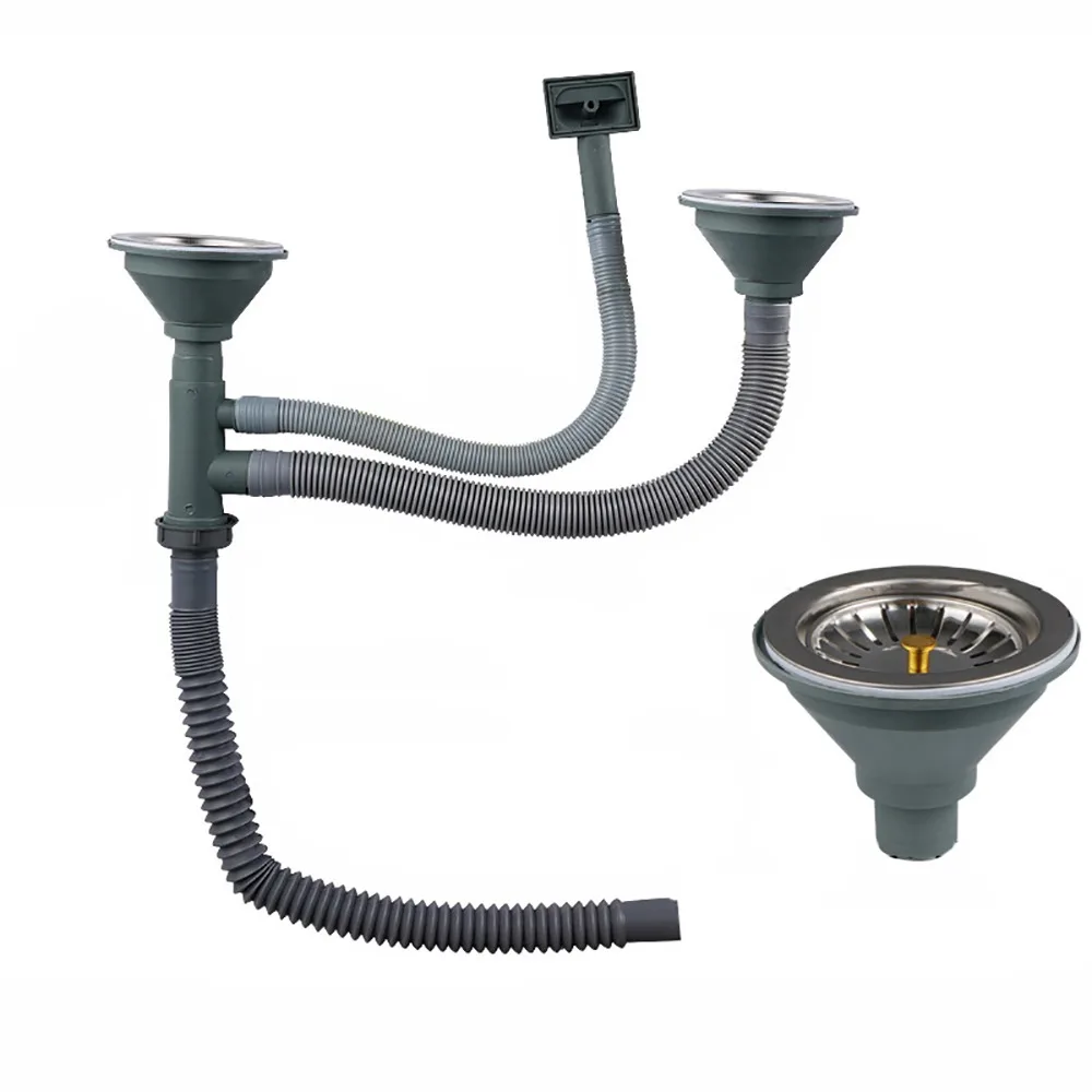 

Слив для кухонной мойки из нержавеющей стали, гибкая сливная труба с одним слотом/двумя прорезями, сменный удлинитель, переливное соединение