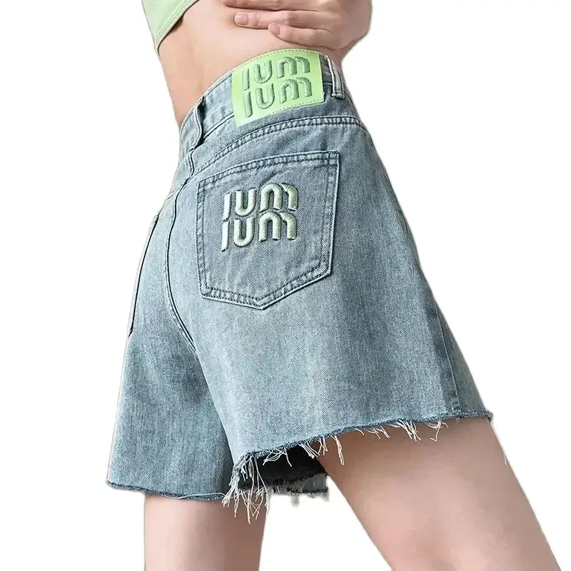 

Spring Summer Denim Shorts,for Women, Sweet Slim High Waist, A-line, Wide Legs Shorts, Summer Spicy Hot Pants ,Girls,2024 New