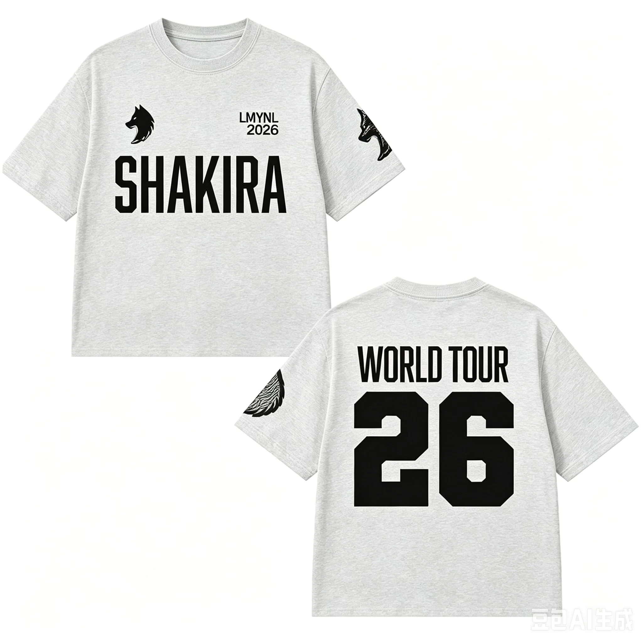 2026 Shakira LMYNL World Tour Bedrucktes T-Shirt für Männer und Frauen, Beliebtes Mode-Freizeit-T-Shirt, Y2k-Oberteile, Familien-Partnerlook – Detail 6