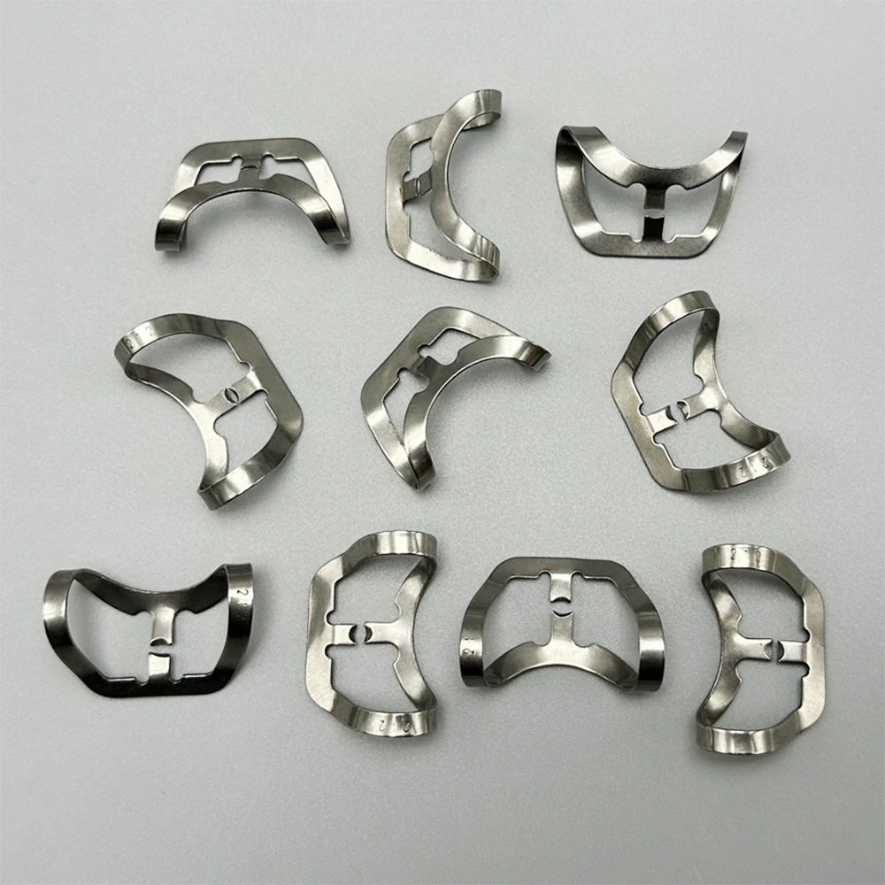 مشابك سد مطاطية اللبية للأسنان، مشابك حاجز ترميمية # 212/211 حامل إطار من الاستانلس ستيل أداة طب الأسنان المولي #3