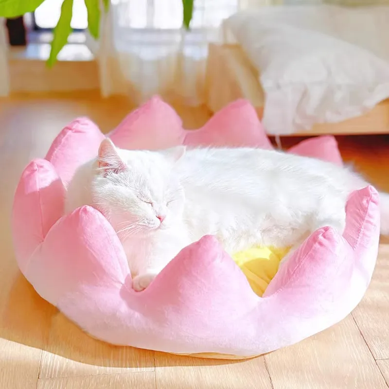 Cama Redonda y Duradera para Perros, Estética, de Felpa, Moderna, Colchón para Perros, Camas para Perros de Diseño, Muebles para Perros