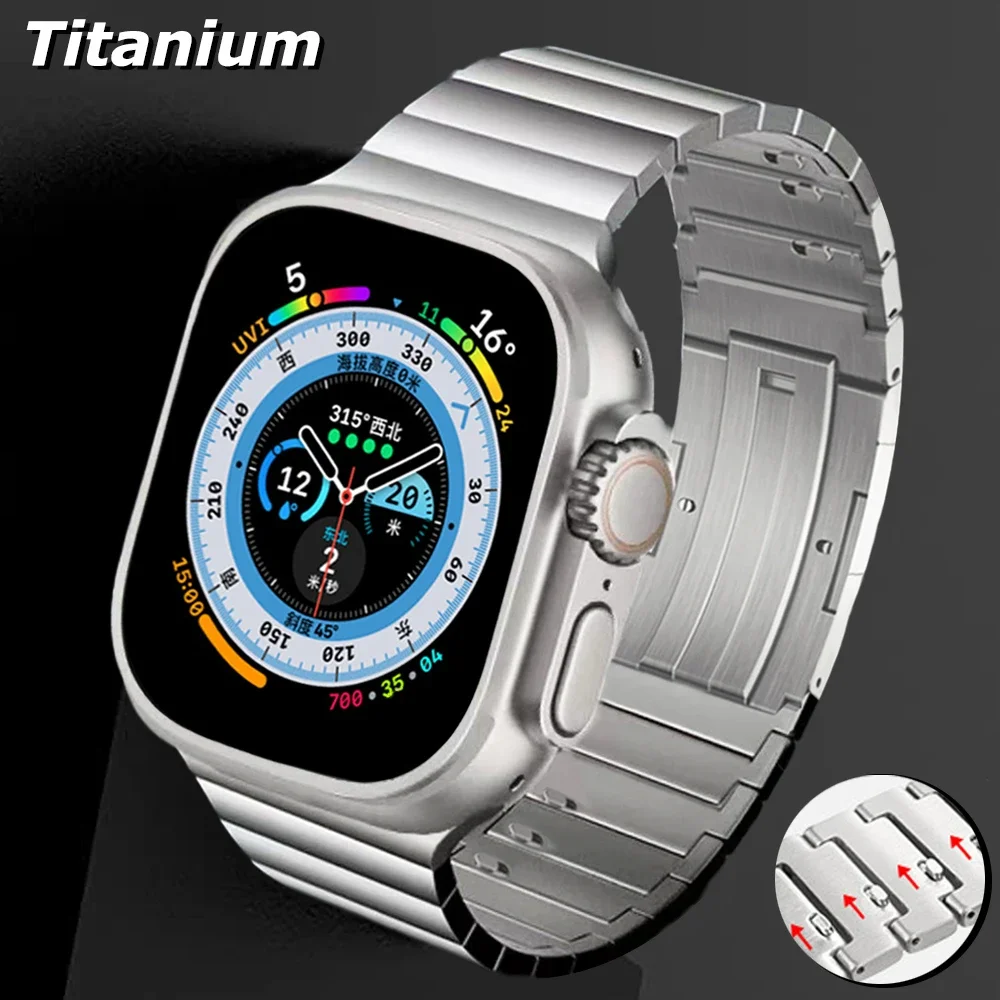 High quality titanium strap for Apple Watch Ultra 2 49mm 41 45mm 42 44mm 38 40mm Men\'s strap A quick-release titanium strap