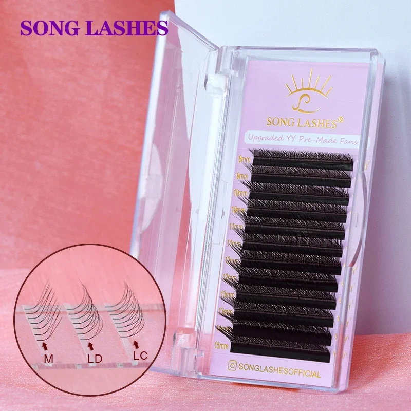 SONG LASHES YY Kształt Czarny Brązowy Niebieski Fioletowy Przedłużanie rzęs Dwa końcówki rzęs C/D/DD/LC/LD/M Curl Wysokiej jakości osobowość