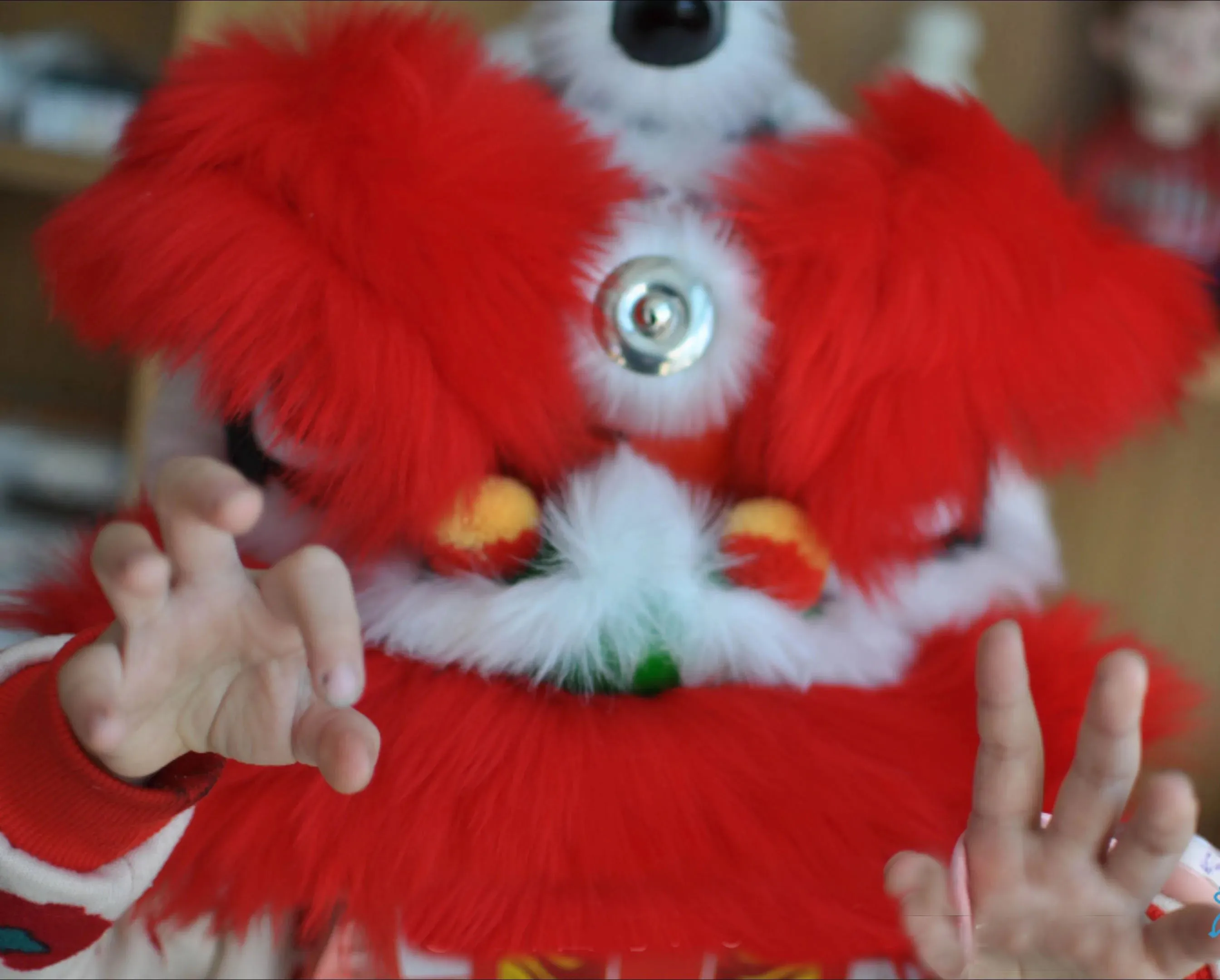 

Wink Fun 12 inch Lion Dance Costume Pants gong cymbals 3-5 Age Kid Party Performance Sport Outdoor Parade Parad Stage Mascot