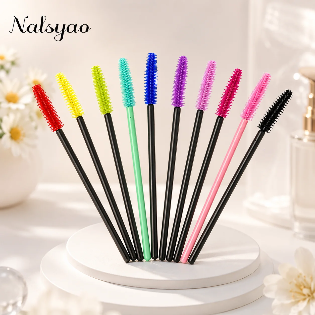 Make-up-Werkzeuge Wimpern Kosmetikpinsel Applikatoren Spoolies Mascara-Bürsten Silikon-Gel Wimpernbürsten 50 Stück Wimpernbürste