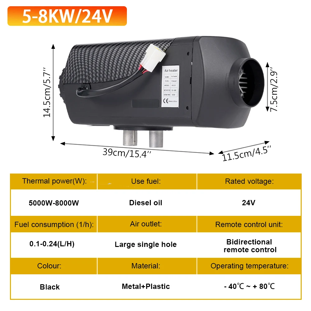 Chauffage Autonome à Air Diesel pour Voiture, Machine à Distance LCD, Parking pour Camions, Bateaux, Camping-car, Van, Hurhome, 24V, 5 KW-8 KW