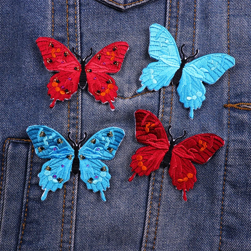 Butterfly Embroidered Patches For Clothing 12 Colors Animal Butterfly Iron On Patches  On Kids Clothes DIY Patch Applique