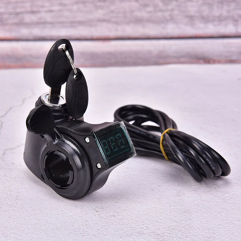 Bikes Finger Thumb Throttle With Power Switch LCD Display Switch Handlebar Grips