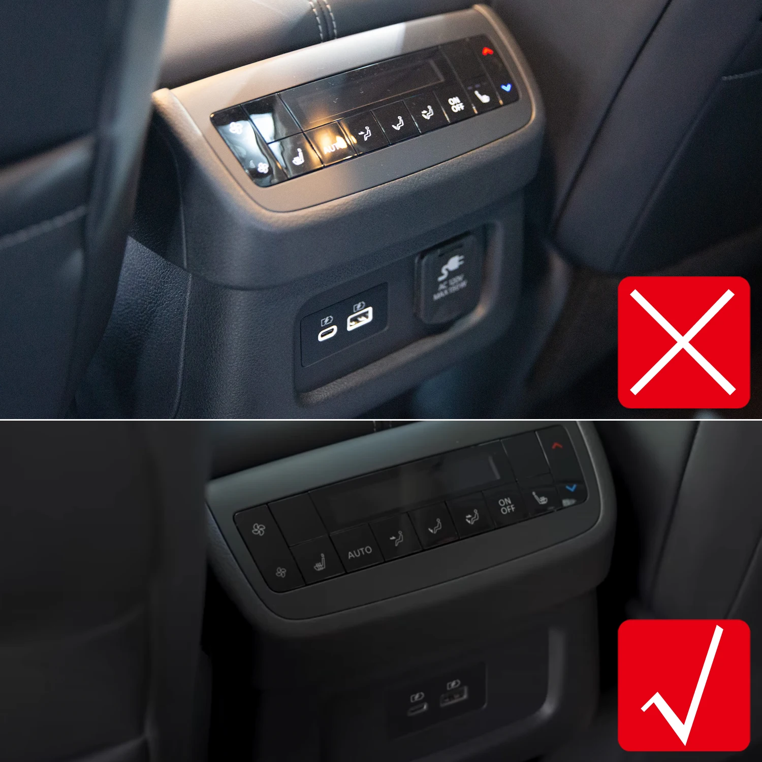Car Accessories For Nissan Pathfinder R53 2021 2022 2023 2024 Carbon Fiber Grain Interior Rear Air Vent Outlet Cover Trim 2pcs view 2