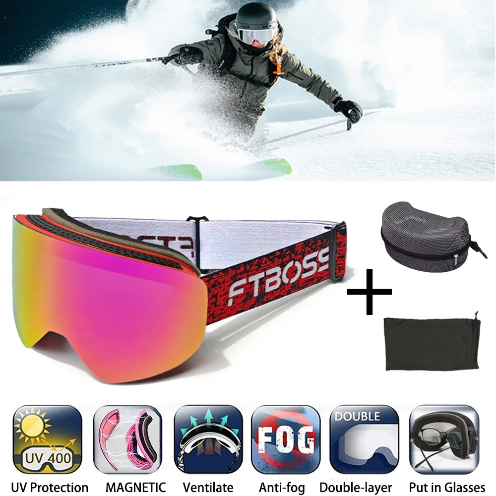 

Quick Disassembly Magnetic Ski Glasses Polarized Sunglasses Winter Snowmobile Glasses Men Woman Sunglasses Motocross Ski Glasses