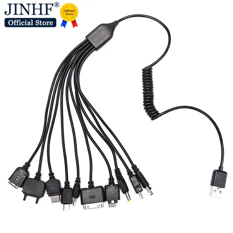 Multi Pin Cable Charger USB Adapter Cable Data Wire Cord 10 in 1 Multifunction USB Data Transfer Cable Universal