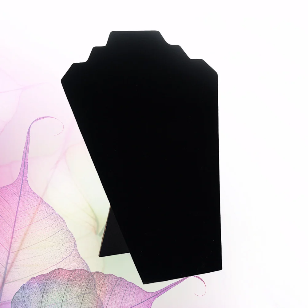 

2Pcs Black Flocking Jewelry Rack Hard Texture Wear Resistant Necklace Holder Perfect for Home Shopwindow Decor