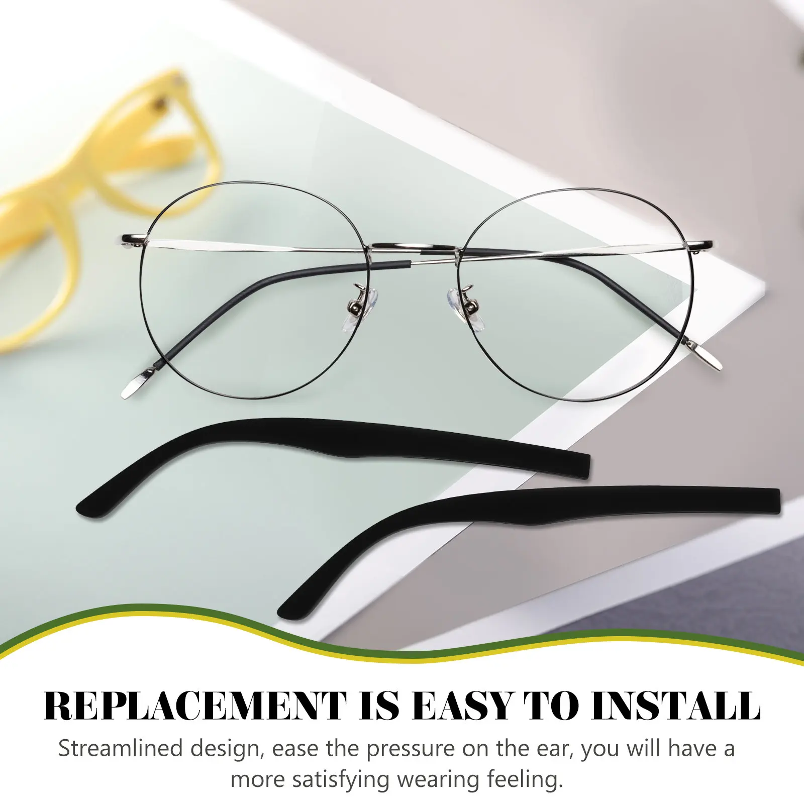 1Pair Glasses Arm Replacement Metal Eyeglasses Arms Legs Sunglasses Replacement Temple Universal Easy Install Glasses Parts