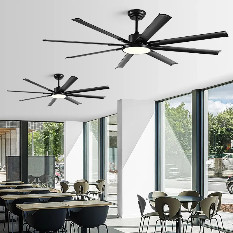 73-inch large wind power fan light, new variable frequency industrial ceiling fan light, living room and dining room aluminum le